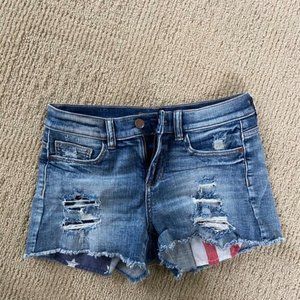 American flag jean shorts